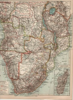 1908 - alter Druck - Süd - Afrika, Madagaskar